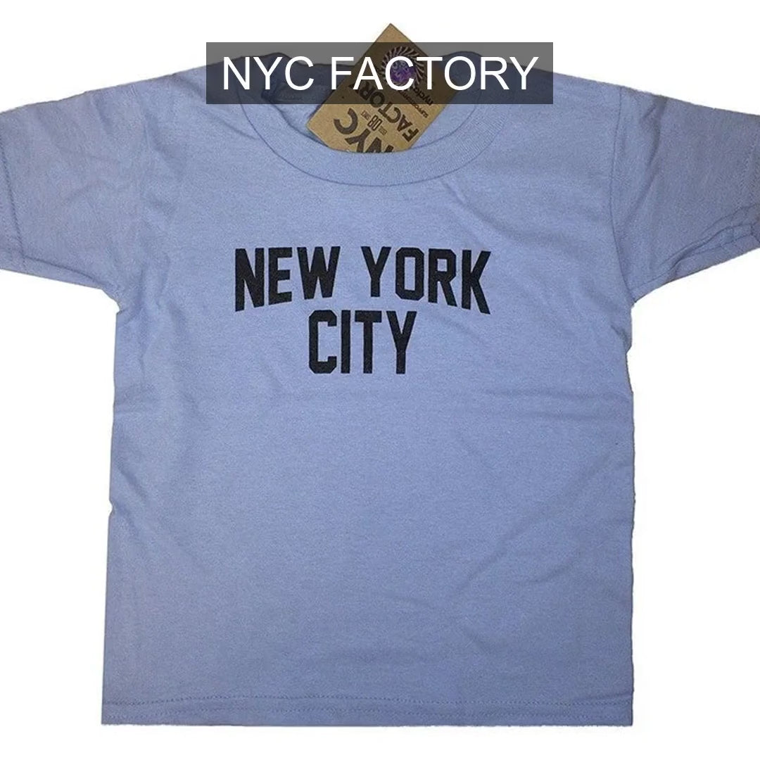 Load video: NYC Factory Girls' New York City Light Blue T-Shirt
