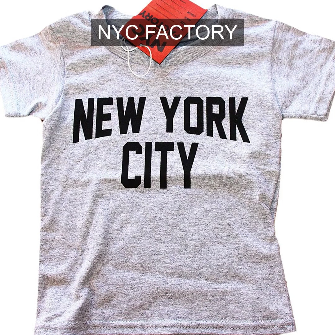 Load video: NYC Factory Girls' New York City Gray T-Shirt