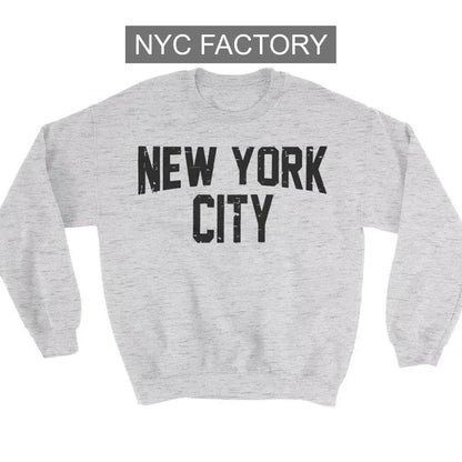 NYC Factory Men's New York City Distressed Gray Sweatshirt