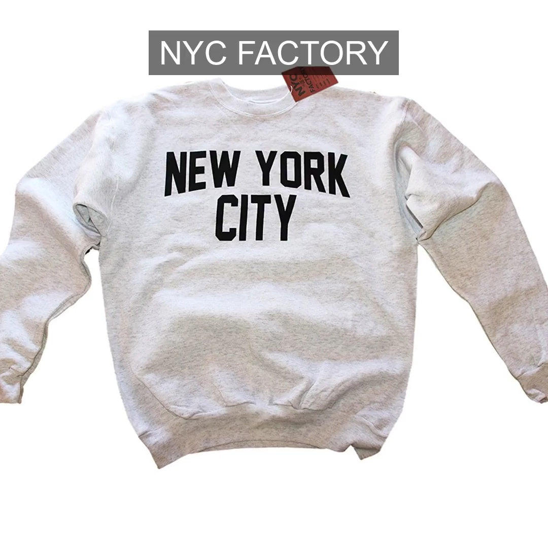 Load video: NYC Factory Men's New York City Ash Gray Sweatshirt