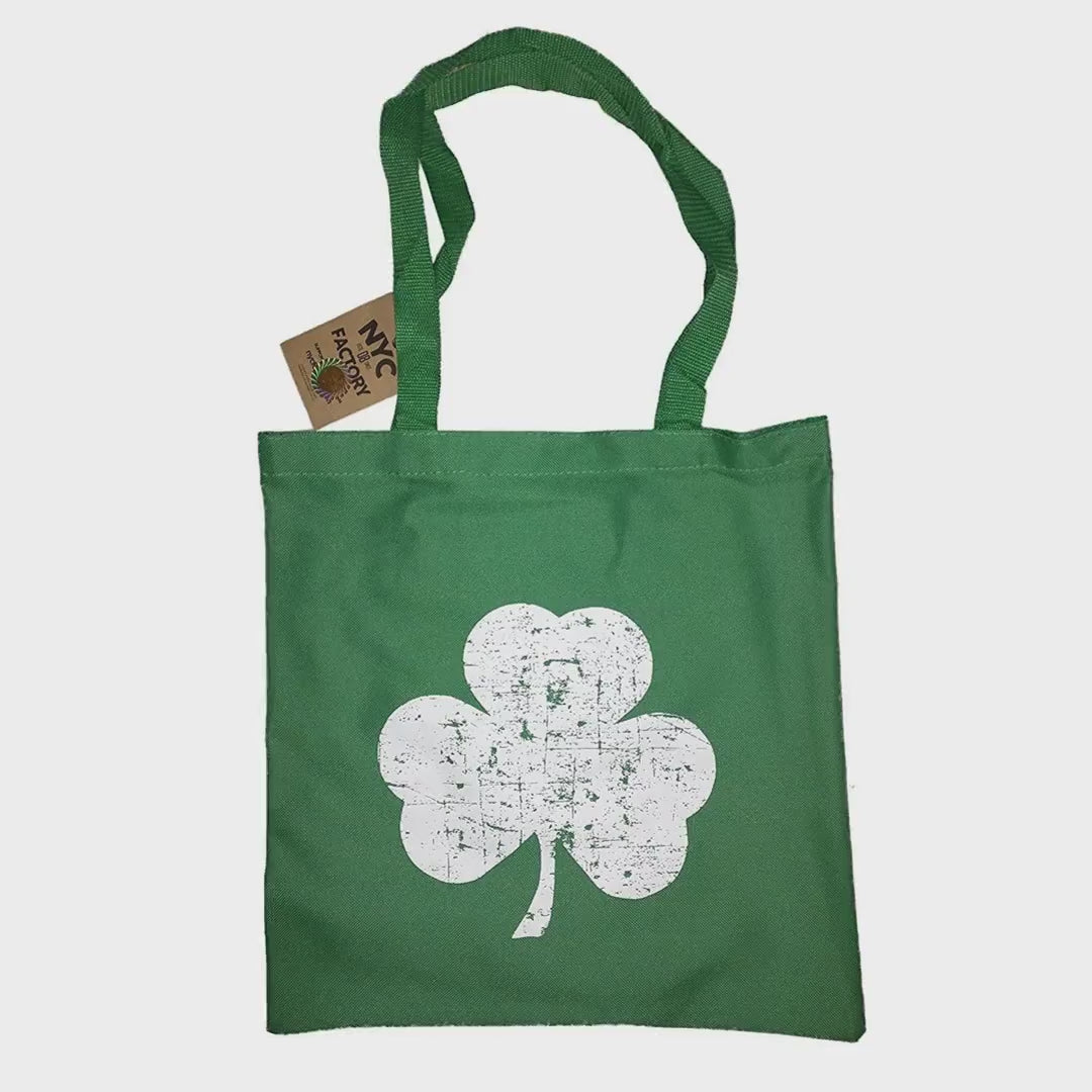 Shamrock Unisex Distressed Kelly Green Tote Bag