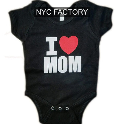 NYC Factory Girls' I Heart Mom Black Bodysuit