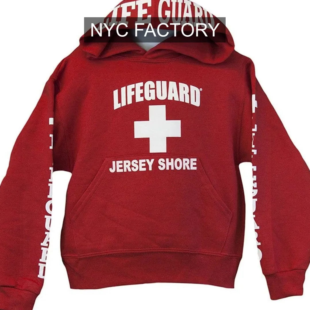 Load video: Lifeguard Boys' Red Hoodie Sweatshirt