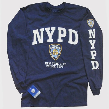 NYPD Men's Officially Licensed Navy Long Sleeve T-Shirt