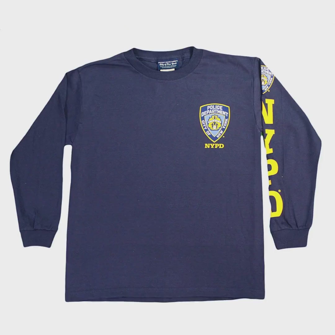 NYPD Boys' Officially Licensed Navy Long Sleeve T-Shirt
