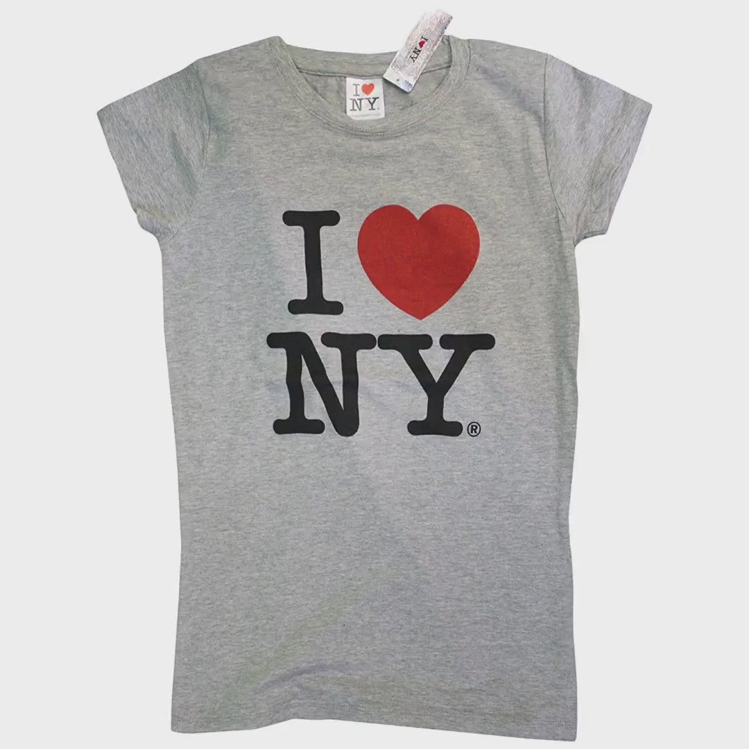 Load video: I Love NY Women's Gray T-Shirt