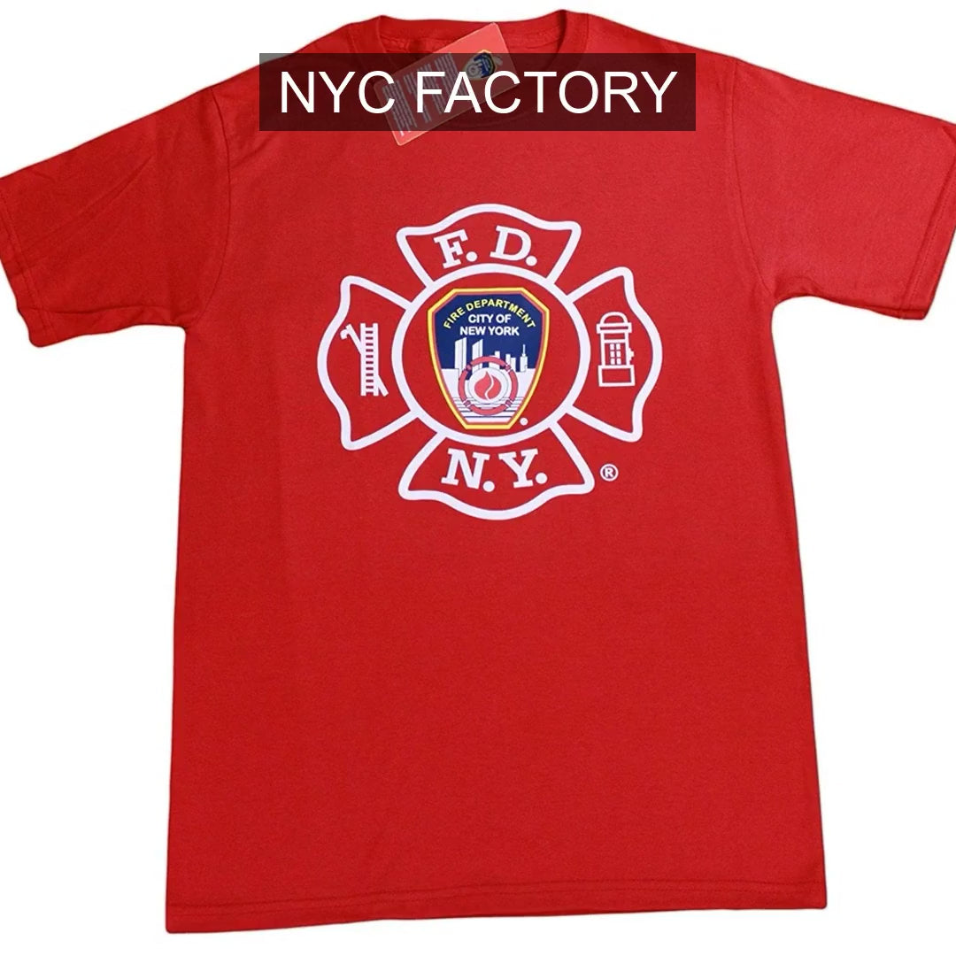 Load video: FDNY Men's Officially Licensed Red T-Shirt