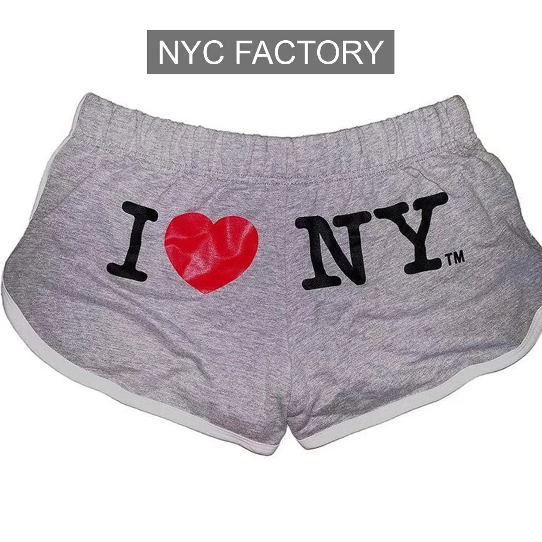 Load video: I Love NY Women's Summer Shorts Gray