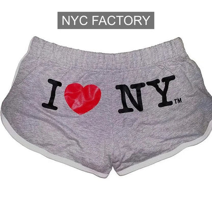 I Love NY Women's Summer Shorts Gray