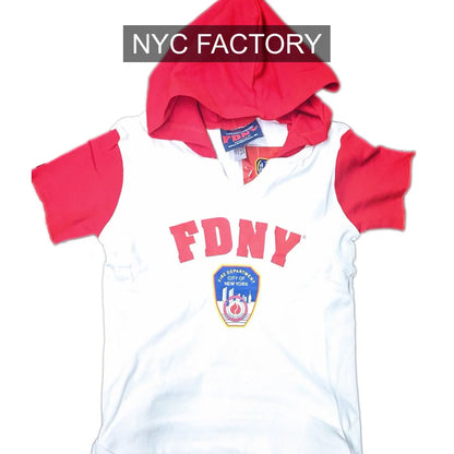 FDNY Boys' Officially Licensed Red Hoodie T-Shirt