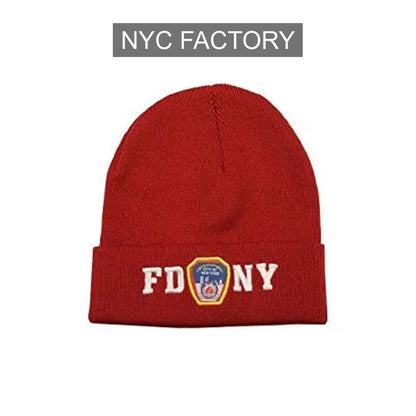 FDNY Men's Officially Licensed Red Winter Hat