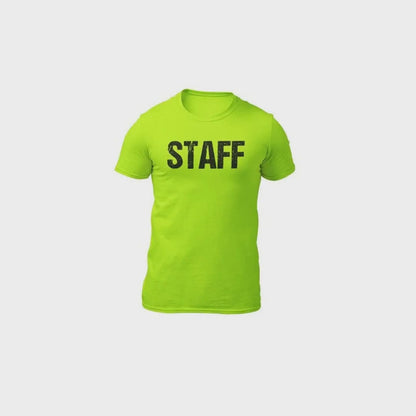 STAFF Men's Distressed Safety Green T-Shirt
