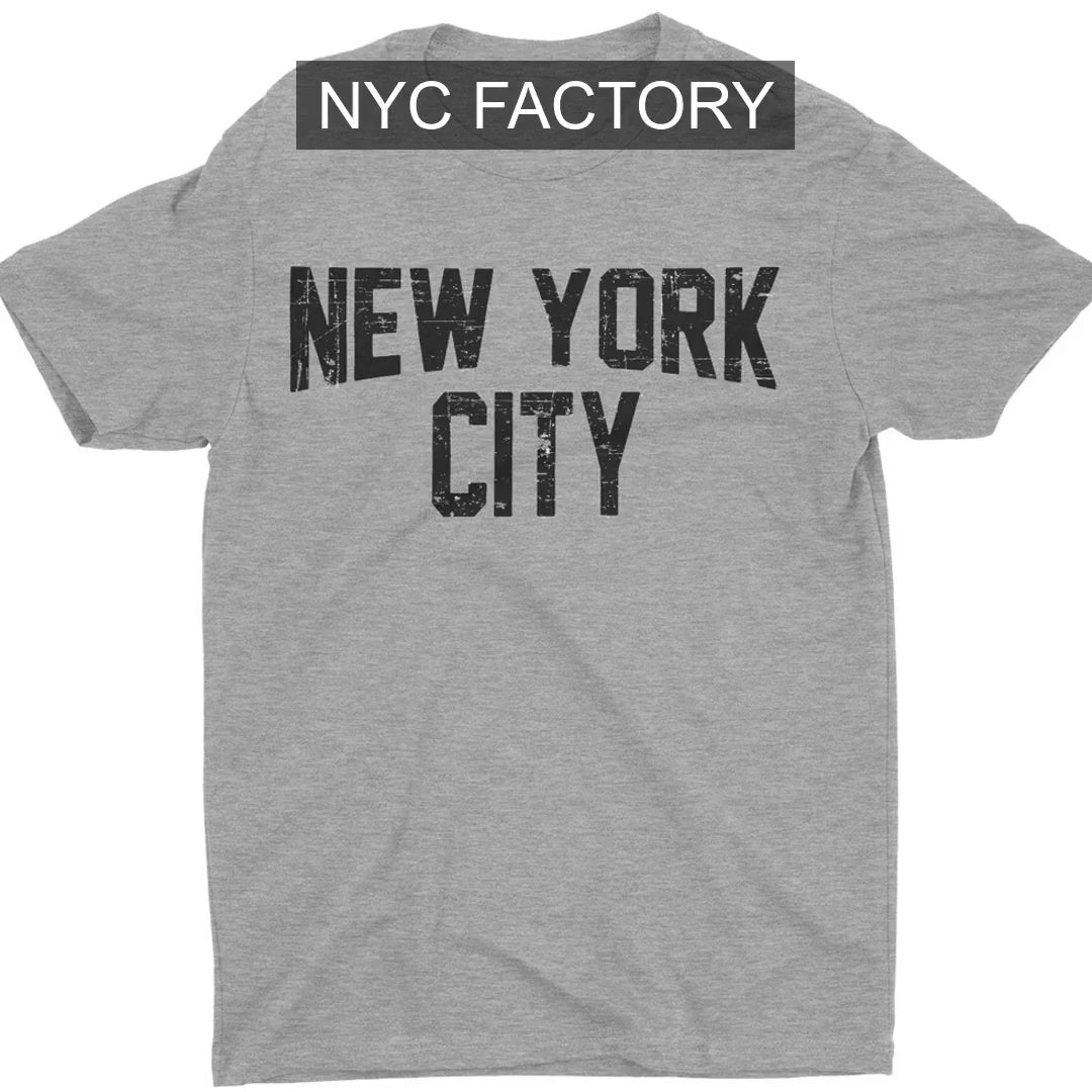 Load video: NYC Factory Unisex New York City Distressed Gray T-Shirt