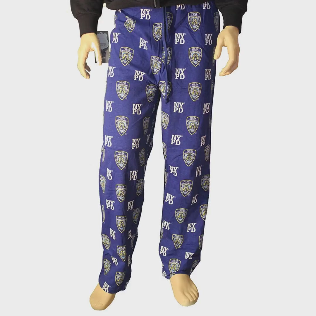 Load video: NYPD Men's Officially Licensed Lounge Pants Blue