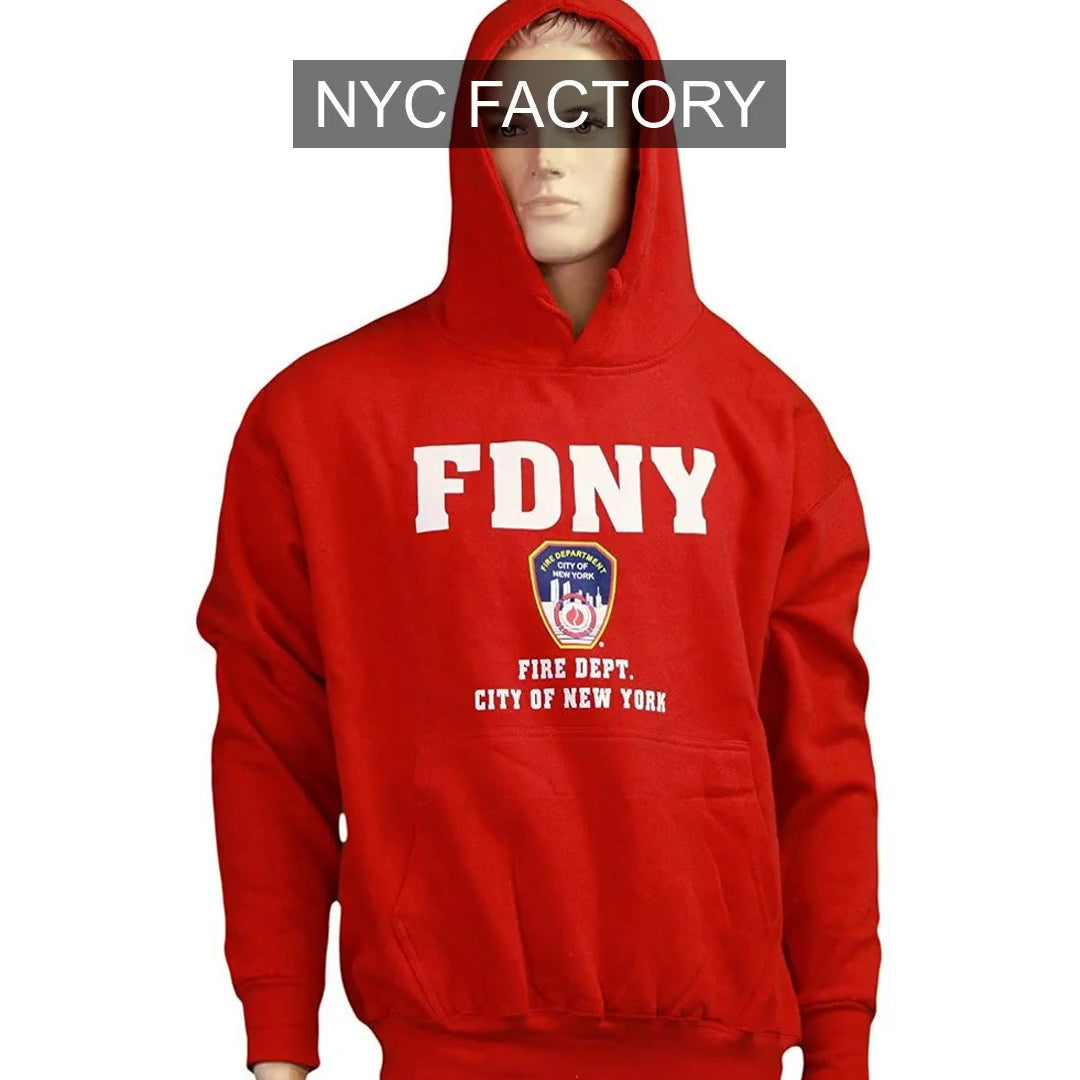 Load video: FDNY Men's Officially Licensed Red Hoodie