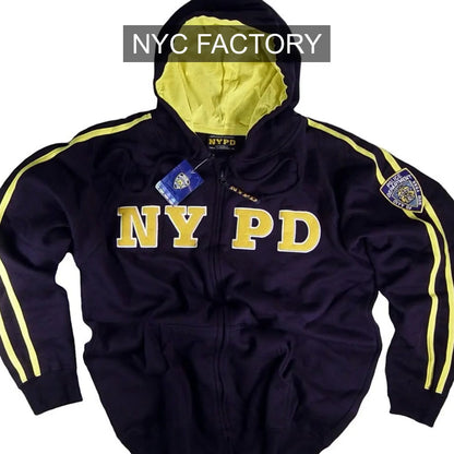 NYPD Men's Officially Licensed Navy Zippered Hoodie