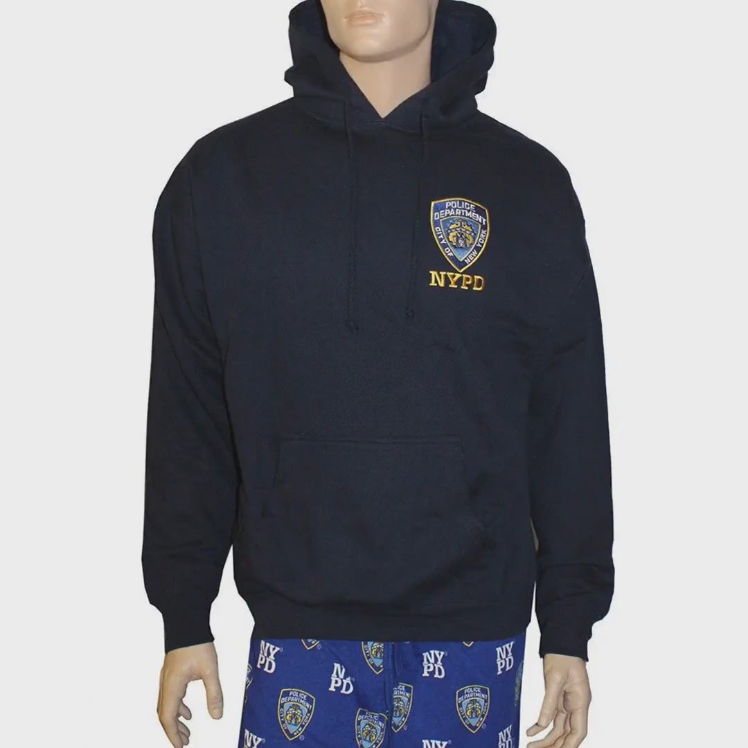 NYPD Men's Officially Licensed Navy Hoodie Sweatshirt