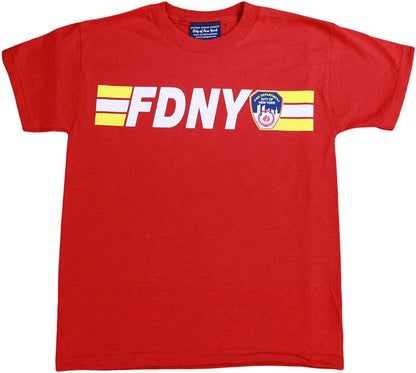 FDNY Kids Short Sleeve Screen Print 200 feet Back T-Shirt Red