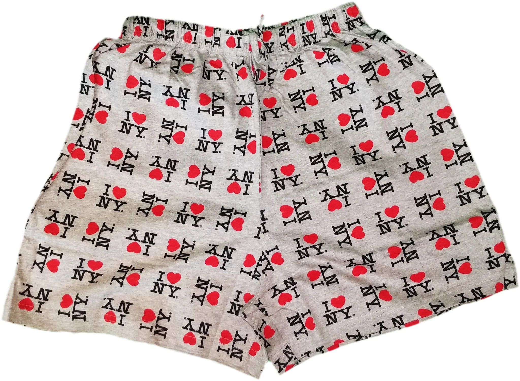I Love NY Boxer Shorts  (Adult Unisex, Gray, Small)
