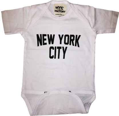 New York City Baby Bodysuit Screen Printed Soft Cotton Snapsuit - NYC Factory