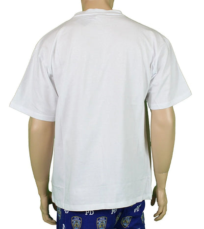 NYPD Men's T-Shirt (Embroidered Chest Design, White)