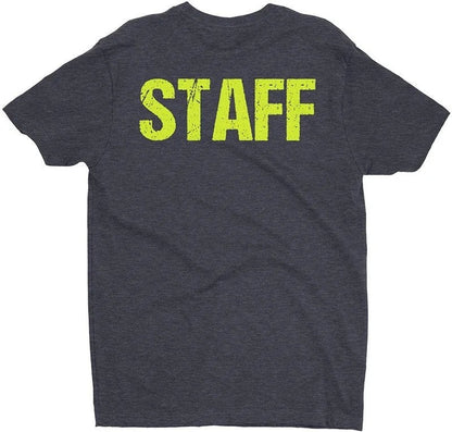 STAFF T-Shirt Charcoal Gray Mens Neon Tee Staff Event