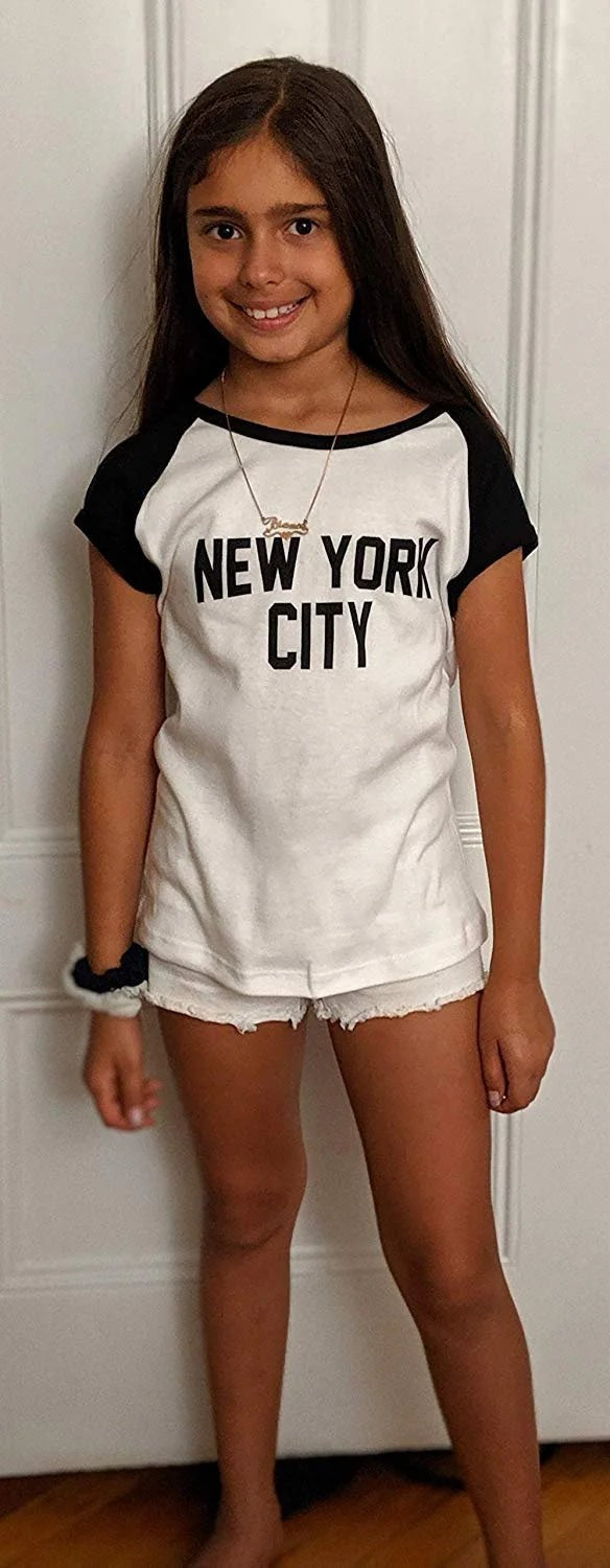 Kids New York City Tee Raglan Cap Sleeve T-Shirt