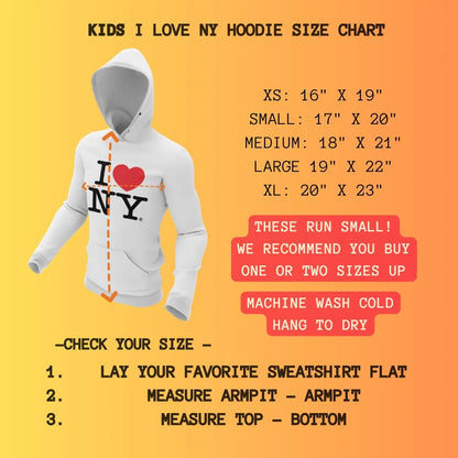 I Love NY Kids Hoodie Sweatshirt Officially Licensed (Youth, Turquoise) - NYC Factory