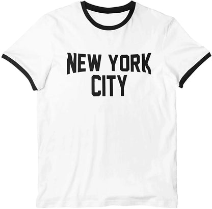 New York City Ringer Tee For Kids (Junior, White/Black)