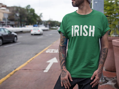 Men's Irish Letters Tee Soft Ring-Spun Printed in USA T-Shirt ST Patricks Day Shirt
