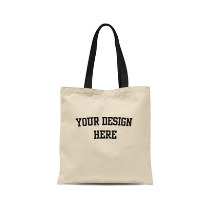 Your Design Here Black Print Custom Tote Bags Add Your Design or Artwork