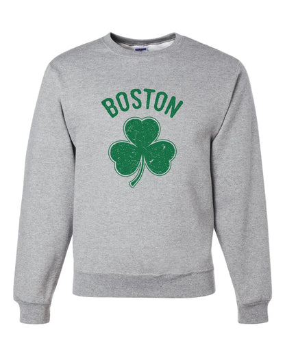 Irish Boston Crewneck Sweatshirt - Shamrock - St. Paddy's Day Adult Unisex & Kids