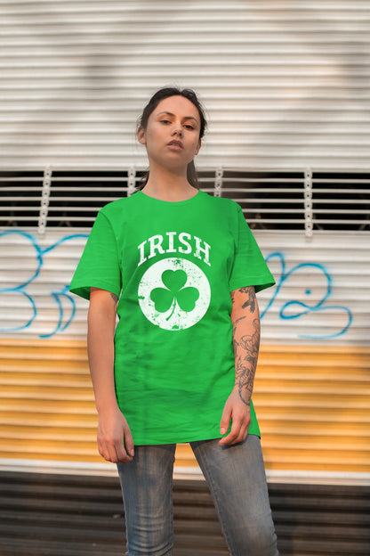 Irish Shamrock White Design Custom T-Shirt