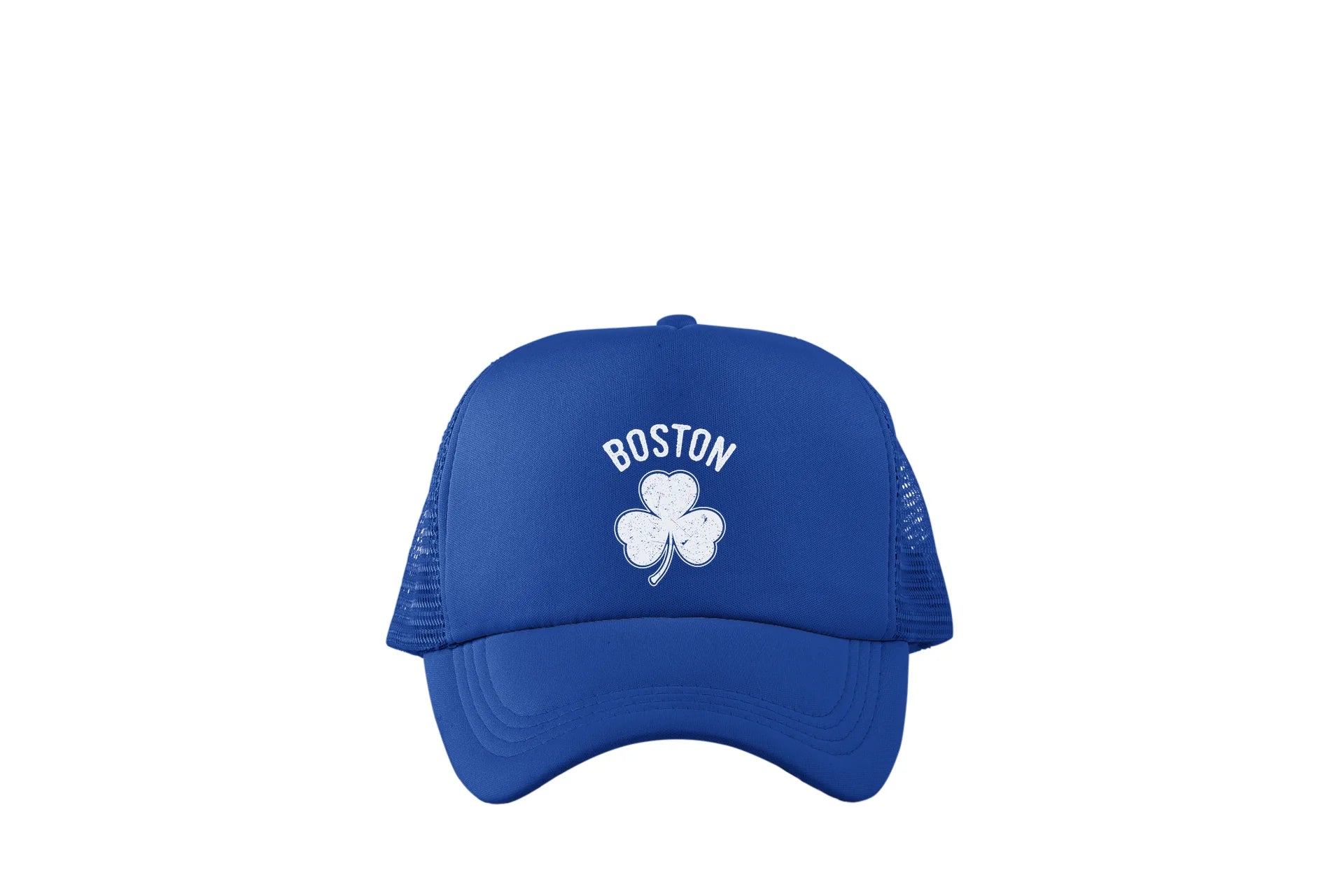 Irish Boston Shamrock White Design Trucker Baseball Hat
