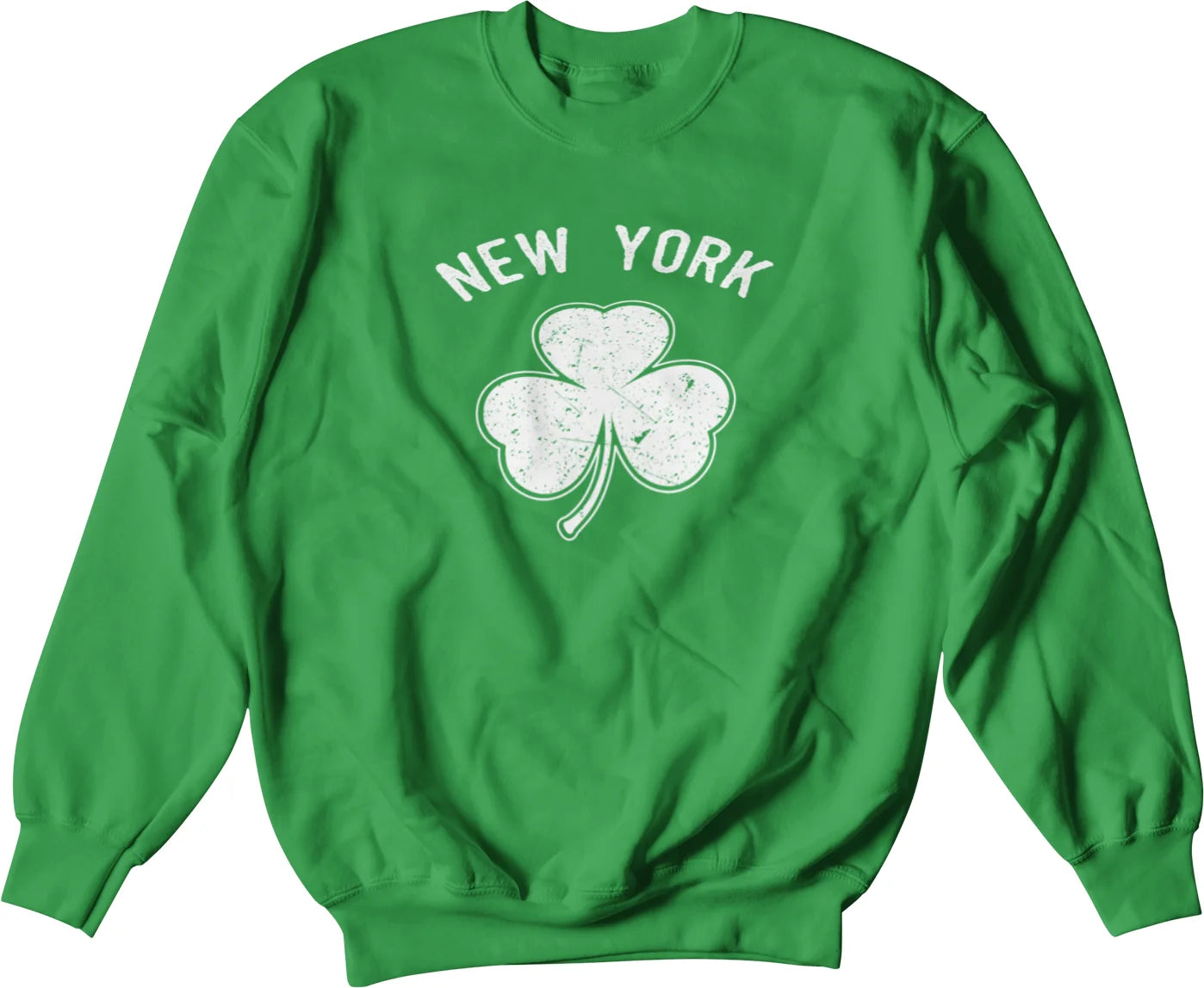 New York City Irish Shamrock Design St Patricks Day Crewneck Sweatshirt - NYC Factory
