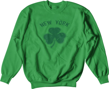 New York City Irish Shamrock Design St Patricks Day Crewneck Sweatshirt - NYC Factory