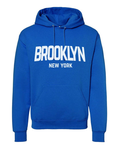 Brooklyn Retro White Design Custom Hoodie Royal Blue