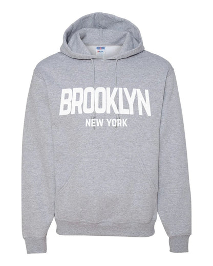 Brooklyn Retro White Design Custom Hoodie Heather Gray