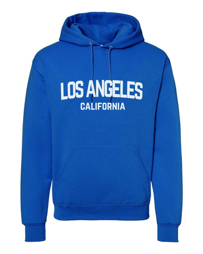 Los Angeles California White Retro Design Custom Hoodie Royal Blue