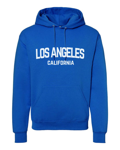 Los Angeles California White Retro Design Custom Hoodie Royal Blue