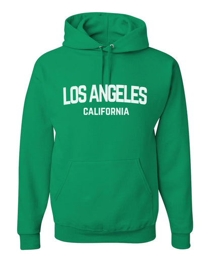Los Angeles California White Retro Design Custom Hoodie Green
