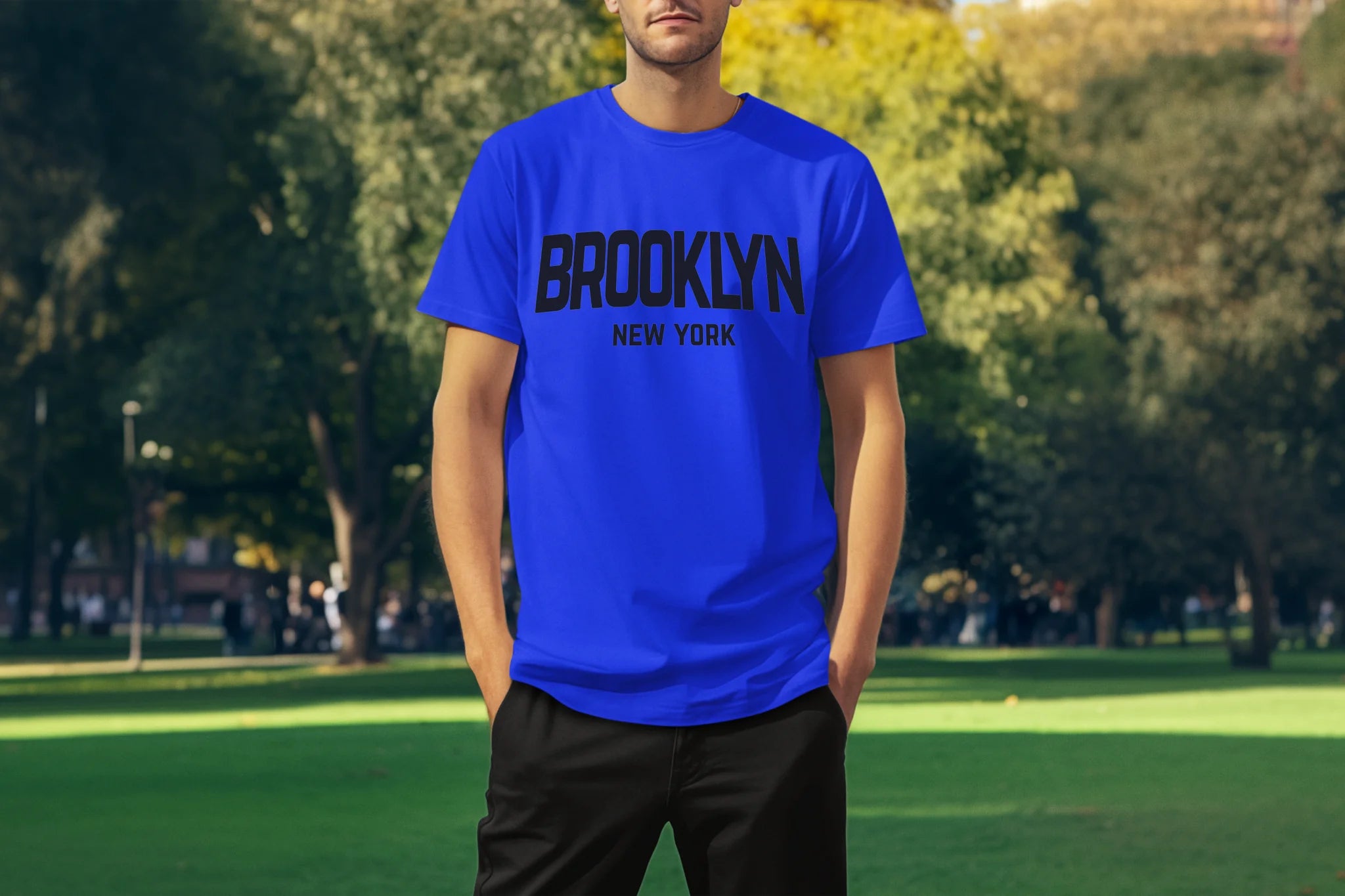 Brooklyn New York Retro Design Custom T-Shirt Royal