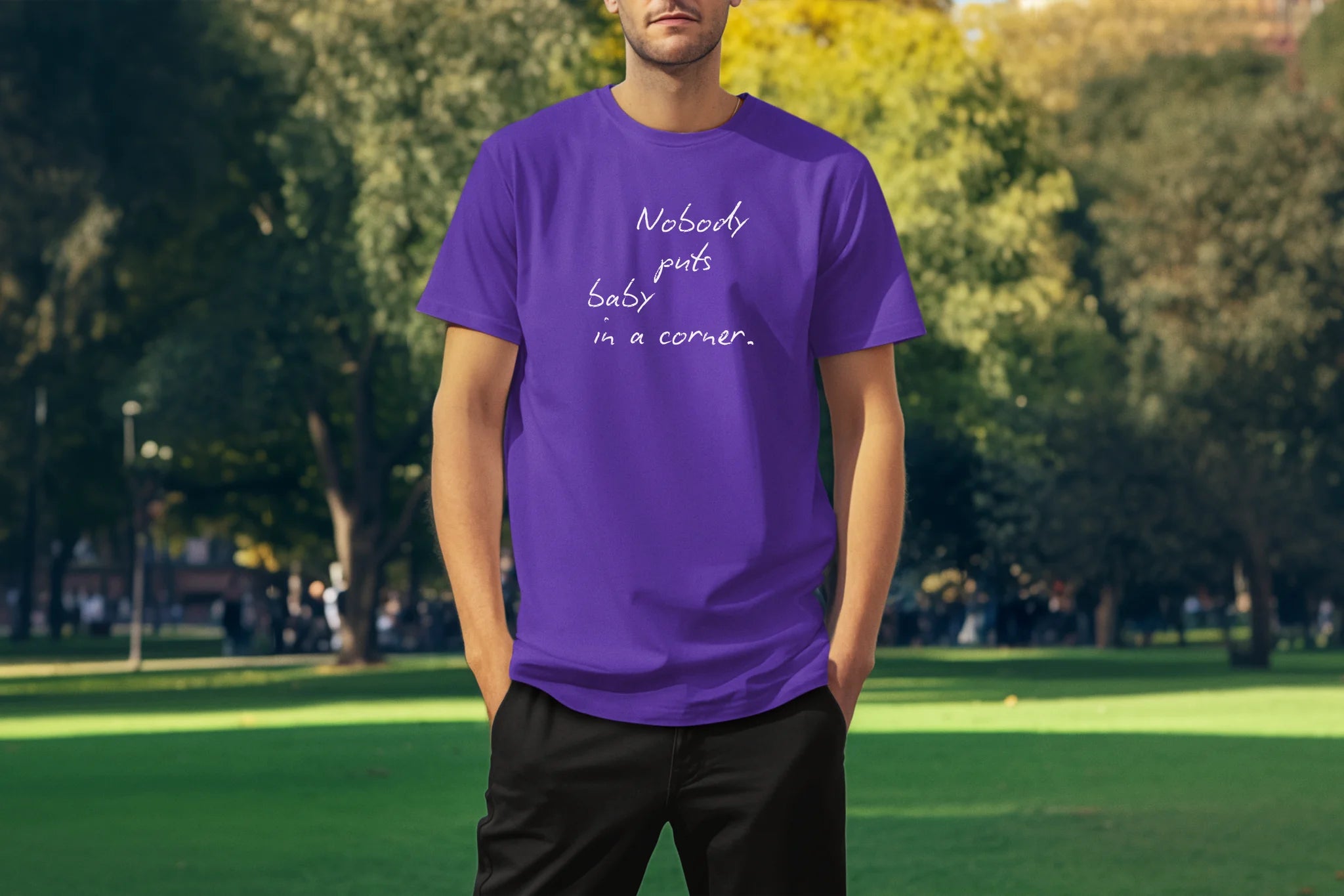Nobody Puts Baby In a Corner Custom T-Shirt Purple