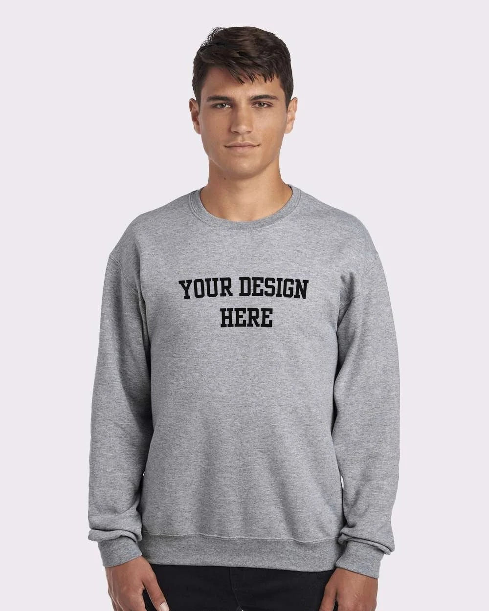Your Design Here Black Print Custom Crewneck Sweatshirt