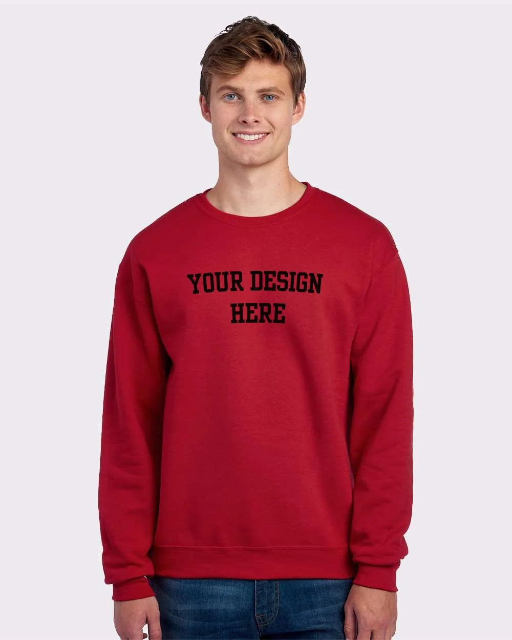 Your Design Here Black Print Custom Crewneck Sweatshirt - NYC Factory