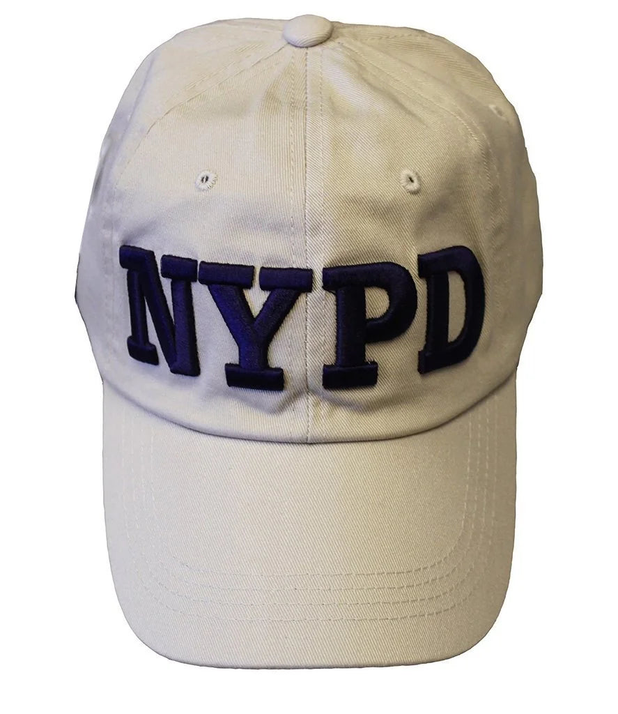 Men's NYPD Baseball Hats / All Styles / Officially Licensed Caps (Black & White, Distressed) - NYC Factory