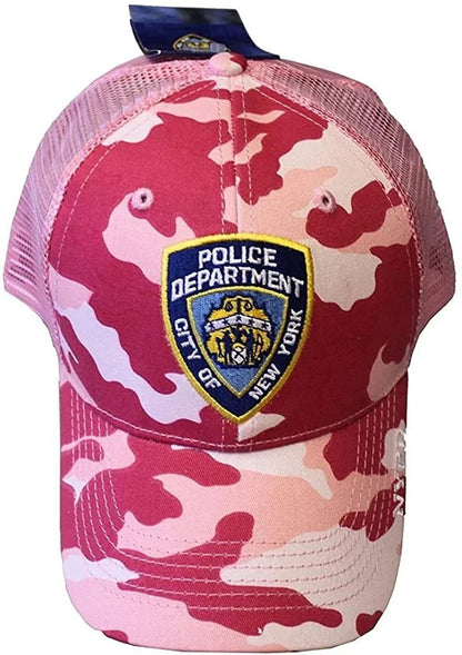 Men's NYPD Baseball Hats / All Styles / Officially Licensed Caps (Black & White, Distressed) - NYC Factory