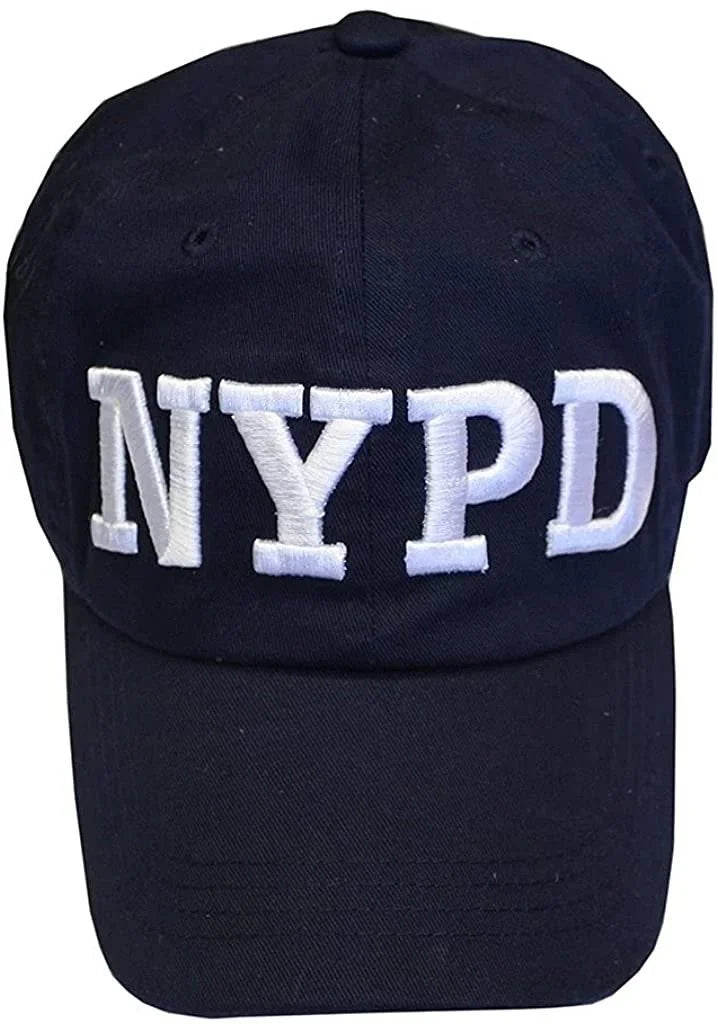 Men's NYPD Baseball Hats (Khaki, Navy Letters))