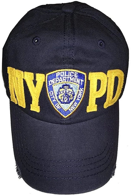 Men's NYPD Baseball Hats (Khaki, Navy Letters))