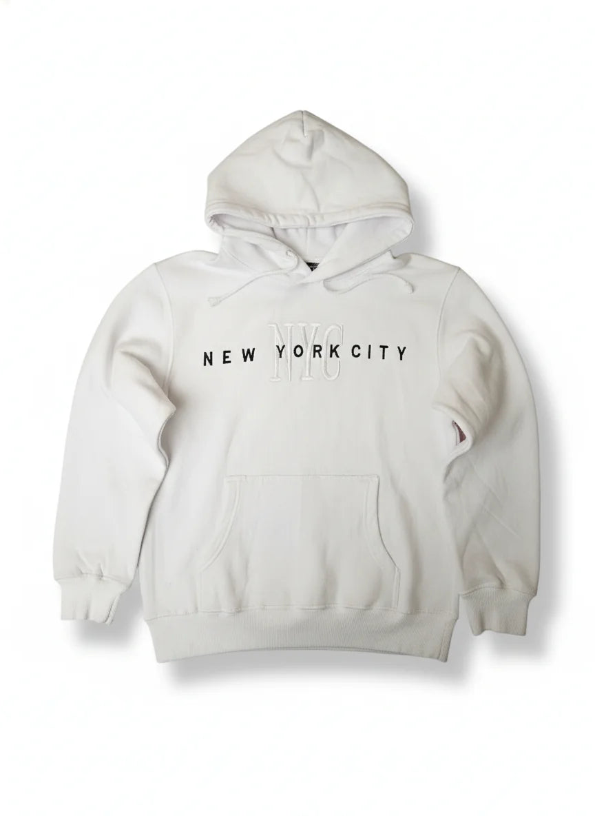 New York City Hoodie Embroidered Logo Adult Unisex Sweatshirt - NYC Factory
